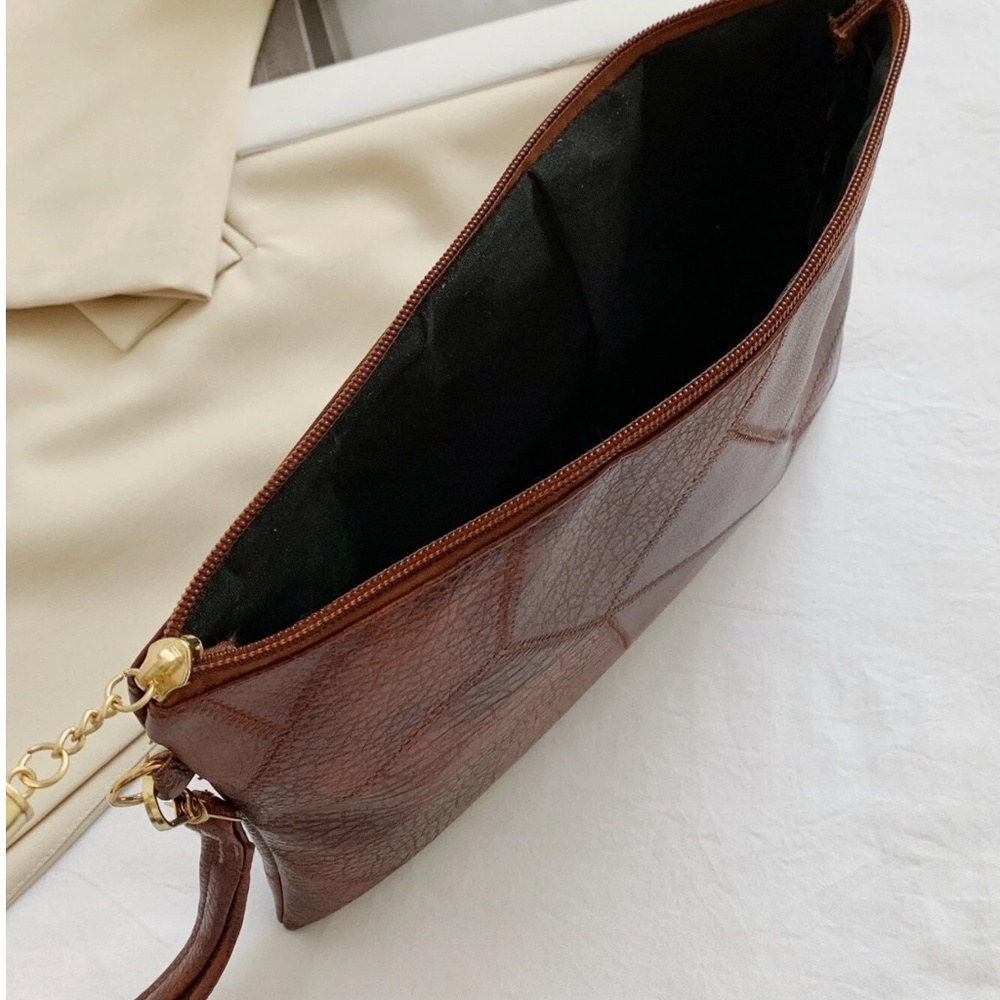 Luxe Vegan Leather Tassel Zipper Clutch wristlet - Picture 5 of 8
